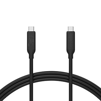 Amazon Basics USB-C to USB-C 4 Fast Charger Cable, 3.3 Foot, 40 Gbps, 8K Video, 240W, USB-IF Cert, Thunderbolt 4/3 Compatible, for Apple iPhone 15, iPad, Samsung Galaxy, Tablets, Laptops, Black