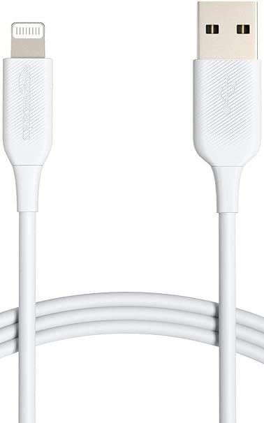 Amazon Basics USB-A to Lightning ABS Charger Cable, MFi Certified Charger for Apple iPhone 14 13 12 11 X Xs Pro, Pro Max, Plus, iPad, 10,000 Bend Lifespan, 6 Foot, White