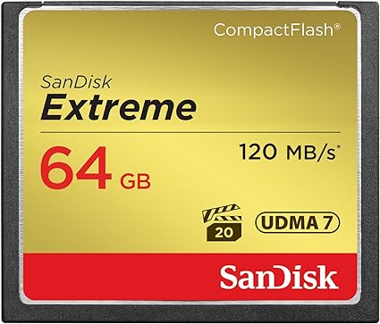 SanDisk 64GB Extreme CompactFlash Memory Card UDMA 7 Speed Up To 120MB/s - SDCFXSB-064G-G46