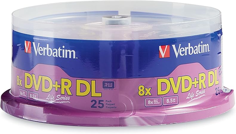 Verbatim DVD+R DL Double Layer 8.5GB 8X LifeSeries - 25pk Spindle 71122