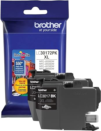 Brother Printer LC30172PK High Yield XL Black Ink Cartridge-2 Pack