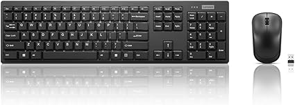 Lenovo 100 Wireless Keyboard and Mouse Combo – Cordless Set with Spill Resistant Quiet Keys – 3-Zone Keyboard - Ambidextrous Mouse – Compact Design – Wireless USB -Black