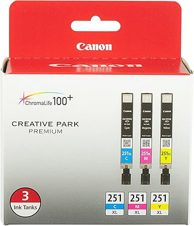 Canon CLI-251XL 3 Color Multi Pack Compatible to MG6320, iP7220, MG5420, MX922, MX722, MG7120, MG6420, MG5520, iX6820, iP8720, MG7520, MG6620, MG5620