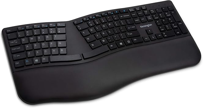 Kensington Pro Fit Ergonomic Wireless Keyboard, Bluetooth - Black (K75401US)