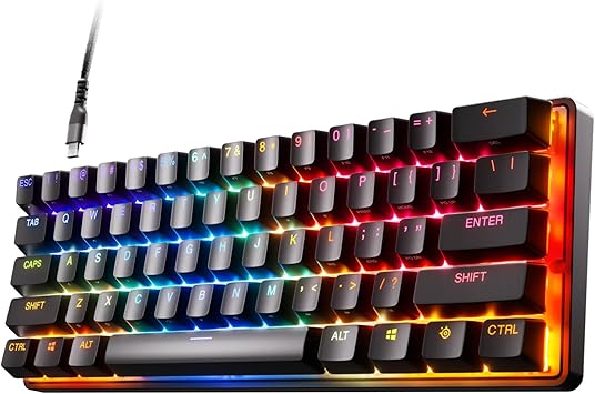 SteelSeries New Apex 9 Mini – HotSwap Optical Mini Keyboard – 60% Compact Design – Optical Switches – RGB Customization – Aluminum Alloy Frame – Double Shot PBT Keycap