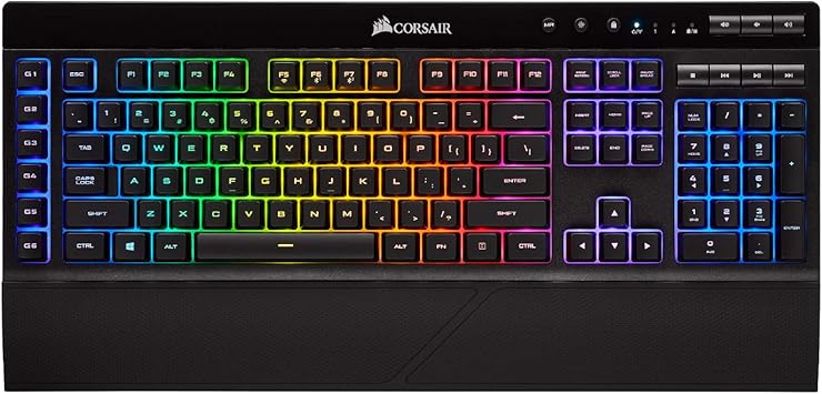 CORSAIR K57 RGB Wireless Gaming Keyboard - <1ms response time with Slipstream Wireless - Connect with USB dongle, Bluetooth or wired - Individually Backlit RGB Keys, Black