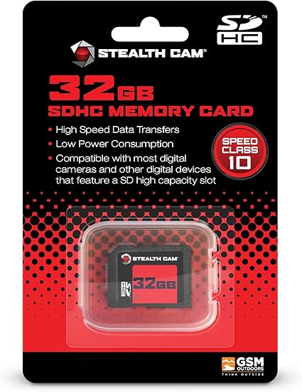 Stealth Cam SD Card - High-Speed Data Transferring Storage Game Trail Hunting Scouting Photo Video Recording Cameras, SDHC 32GB SD Memory Card