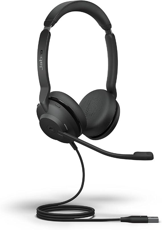 Jabra Evolve2 30 SE Wired Stereo Noise-Cancelling Headset - Features 2-Microphone Call Technology and USB-A Cable - MS Teams Certified, Works with All Other Platforms - Black