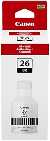 Canon GI-26 Black Ink Bottle, Compatible to GX7020 and GX6020 Supertank Printers