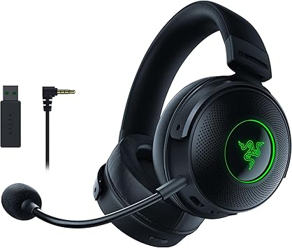 Razer Kraken V3 Pro Wireless Gaming Headset with Haptic Technology, THX Spatial Audio, 50mm Titanium Drivers, Hybrid Memory Foam Cushions