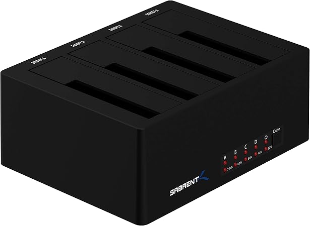 SABRENT Docking Station SSD/External Hard Disk/HDD 2.5/3.5 inch, USB 3.2 Gen 1, 4 Slots for SSD/HDD, with Power Supply and Fan, for SATA SSD/HDD, with 4 Separate ON/Off switches (DS-U3B4)