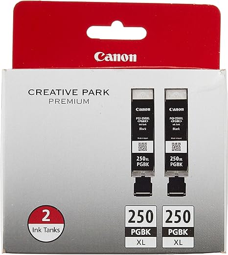 Canon PGI-250XL Black Twin Pack Compatible to MG6320, iP7220 & MG5420, MX922, MG7120, MG6420, MG5520, MG7520, MG6620, MG5620