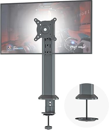 HEMUDU Single Desk Monitor Arm Mount Stand Fit for 13 inch to 34 inch Flat Curved Computer Screen with Swivel, Height Adjustable, Rotation,Holds up to 77lbs, Black