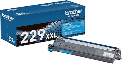 Brother Genuine TN229XXLC Cyan Super High Yield Printer Toner Cartridge - Print up to 4,000 Pages(1)