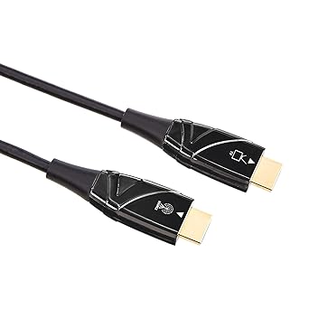 Amazon Basics HDMI Fiber Optic Cable, 18Gbps High-Speed, 4K@60Hz, 2160p, 48-Bit Color, Ethernet Ready, 50 Foot, Black