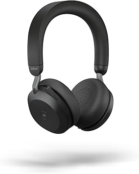 Jabra Evolve2 75 PC Wireless Headset with 8-Microphone Technology - Dual Foam Stereo Headphones with Advanced Active Noise Cancelling, USB-C Bluetooth Adapter and MS Teams-Compatibility - Black