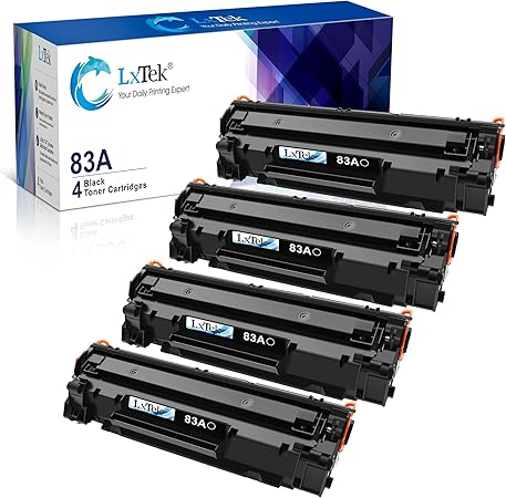 LxTek Compatible Toner Cartridge Replacement for HP 83A Toner, Compatible with Laserjet Pro MFP M125nw M201dw M225dw M201n M125a M127fn M127fw, 4 Black CF283A