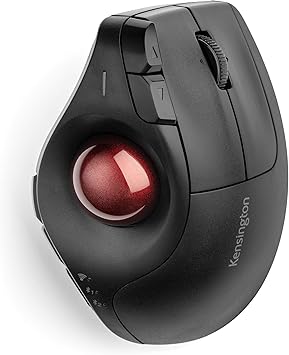 Kensington Pro Fit® Ergo Vertical Wireless Trackball (K75326WW), Black, 3