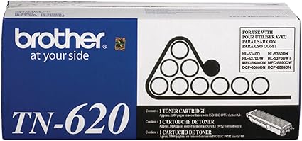 Brother TN-620 DCP-8080 8085 HL-5340D 5350 5370 MFC-8480 8680 8690 8890 Toner Cartridge (Black) in Retail Packaging, 1 Size