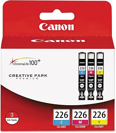 Canon CLI226 3 Color Multi Pack Compatible to printer iP4820, MG5220, MG5120, MG6120, MG8120, MX882, iX6520, iP4920, MG5320, MG6220, MG8220, MX892 (CLI-226 3 Color Pack)