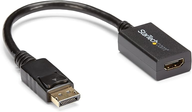 StarTech.com DisplayPort to HDMI Adapter - DP 1.2 to HDMI Video Converter 1080p - DP to HDMI Monitor/TV/Display Cable Adapter Dongle - Passive DP to HDMI Adapter - Latching DP Connector (DP2HDMI2)