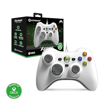 Hyperkin Xenon Wired Controller - White - Officially licensed Xbox 360 Controller replica for use with Xbox Series X|S, Xbox One, Windows 10|11, PC, Video Game Controller, 3.5MM Audio Jack, Impulse Triggers, Plug and Play Gaming Gamepad