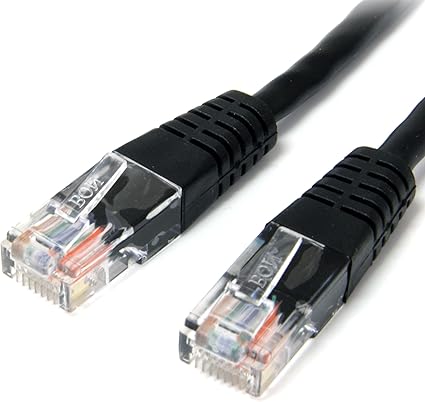 StarTech.com Cat5e Ethernet Cable - 10 ft - Black - Patch Cable - Molded Cat5e Cable - Network Cable - Ethernet Cord - Cat 5e Cable - 10ft (M45PATCH10BK)