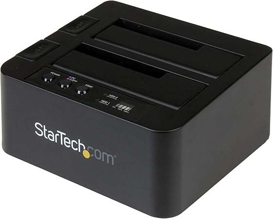 StarTech.com Standalone Hard Drive Duplicator, External Dual Bay HDD/SSD Cloner/Copier, USB to SATA III Docking Station