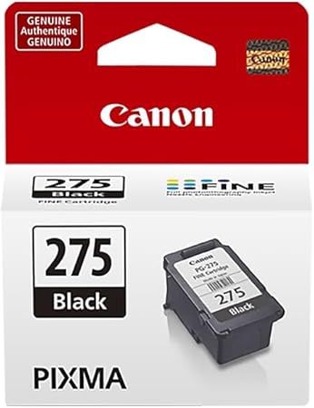 Canon PG-275 Black Ink Tank, Compatible to PIXMA TS3520, TS3522 and TR4720 Printers