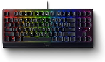 Razer BlackWidow V3 Tenkeyless TKL Mechanical Gaming Keyboard: Yellow Mechanical Switches - Linear & Silent - Chroma RGB Lighting - Compact Form Factor - Programmable Macros - USB Passthrough