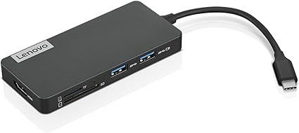 Lenovo – USB-C 7-in-1 Hub – Computer Networking Laptop Accessory – Laptop Docking Station - 4K via HDMI, 3 USB-A devices, 2 SD/TF Card Readers USB-C Power Pass Through