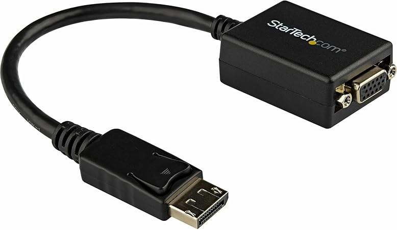 StarTech.com DisplayPort to VGA Adapter - Active DP to VGA Converter - 1080p Video - DisplayPort Certified - DP/DP++ Source to VGA Monitor Cable Adapter Dongle - Latching DP Connector (DP2VGA2)