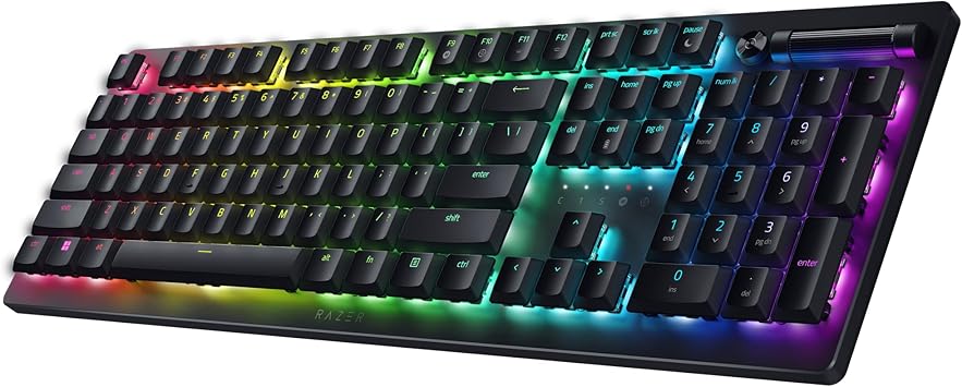 Razer DeathStalker V2 Pro Wireless Gaming Keyboard: Low-Profile Optical Switches - Linear Red - HyperSpeed Wireless & Bluetooth 5.0 - Up to 200 Hrs - Ultra-Durable Coated Keycaps - Chroma RGB