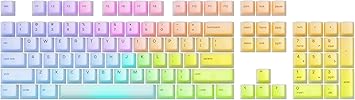 Glorious Polychroma Keycaps: Clear for RGB Shine Through for Mechanical Gaming Keyboards, 115 Keys, Translucent Cherry Profile