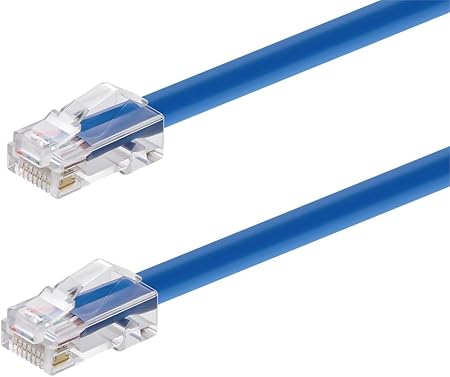 Monoprice Cat6A Patch Cable - 100 Feet - Blue | 26AWG, 10G, Bare Copper Conductor, Gold Plated Copper Connector, RJ45, Non-booted Ethernet Cable