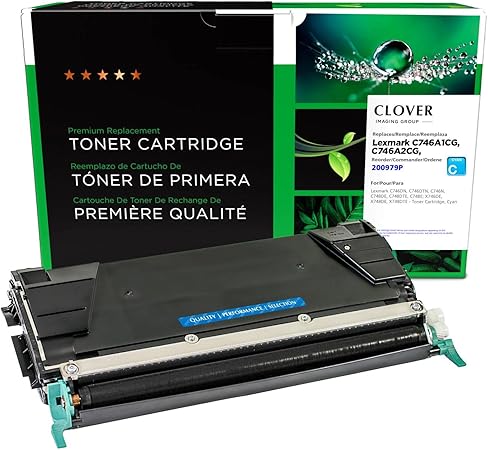 Clover Remanufactured Toner Cartridge Replacement for Lexmark C746/C748 | Cyan