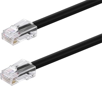 Monoprice Cat6A Patch Cable - 0.5 Feet - Black | 26AWG, 10G, Bare Copper Conductor, Gold Plated Copper Connector, RJ45, Non-Booted Ethernet Cable