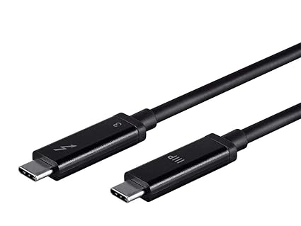 Monoprice USB & Lightning Cable - 2 Meter - Black | C18004GK Thunderbolt 3 (40 Gbps) USB-C Cable, Supports Data and Video Dual 4K@60Hz or 5K@60Hz Video Single-cable Docking with Notebook Charging