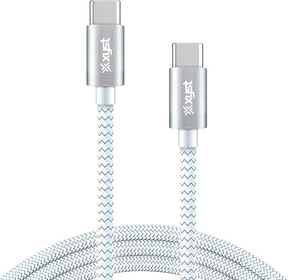 XYST 10-Ft. Braided USB-C to USB-C Cable, White