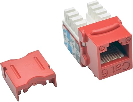 TRIPP LITE Cat6/Cat5e 110 Style Punch Down Keystone Jack RED TAA GSA (N238-001-RD)