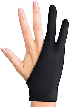 SereneLifeHome SereneLife Two-Finger Glove for Graphics Drawing Tablet-Designed for Graphic Tablet/Light Box/Tracing Light Pad Use|Great Air Permeability and Strong Tensile Resistance,Black