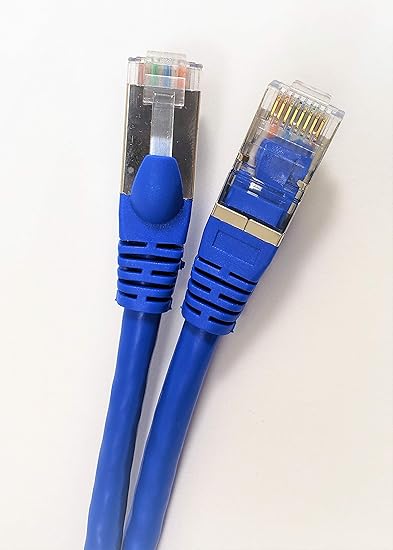 10 Feet Cat7 SFTP Double Shielded RJ45 Snagless Ethernet 26AWG Cable, Blue (E11-010BL)