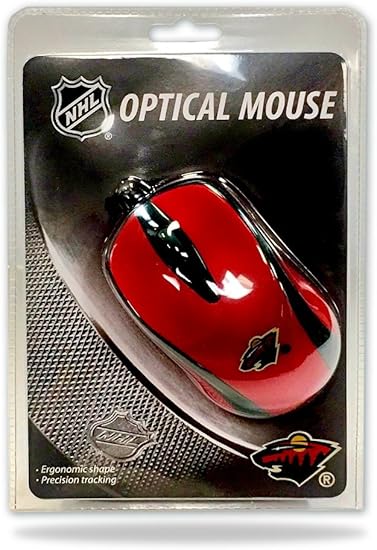 NHL Minnesota Wild Optical Mouse, Size 8.25, Red