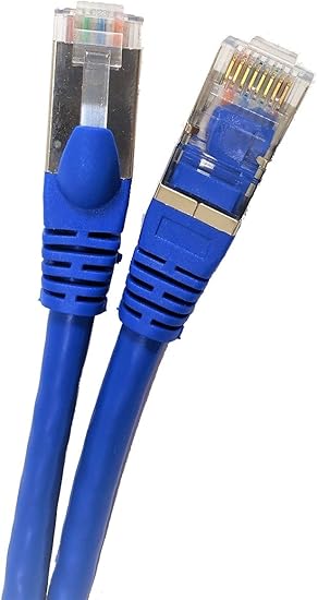 50ft CAT7 SFTP Double Shielded RJ45 Snagless Ethernet Cable - Blue (E11-050BL)