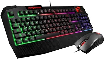 MSI Vigor GK40 Combo US Backlit RGB Dedicated Hotkeys Anti-Ghosting Mechanical Feel Gaming Keyboard & Mouse