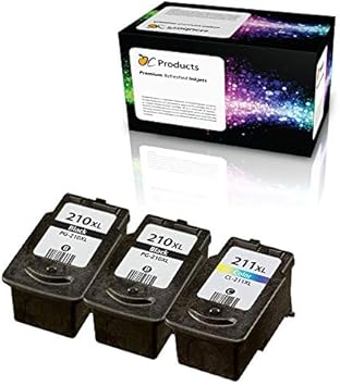 Remanufactured Ink Cartridge Replacement for Canon PG-210XL and CL-211XL for PiXMA MX320 MX420 MX340 iP2700 MP495 MP490 Printers (2 Black 1 Color)