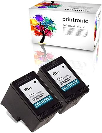 2 Pack Remanufactured HP 61XL Ink Cartridge for HP Envy 4500 5530 Deskjet 2540 1510 2050 3050 OfficeJet 4630 Printers (2 Black)