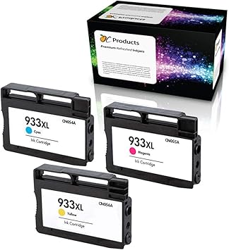 Refilled Ink Cartridge Replacement 3 Pack for HP 933XL for HP Officejet 6100 6600 6700 7110 7610 7612 (1 Cyan 1 Magenta 1 Yellow)