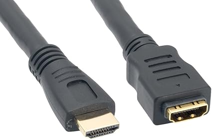 HDMI Male/Female with Ethernet, 25' 24AWG, Black Color (ZC55A2MF-25)