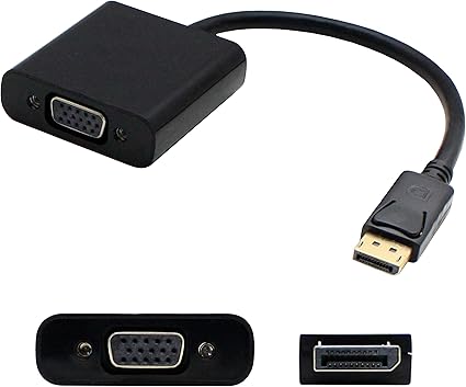 DisplayPort Male to VGA Female Adapter Cable, 8in, Black (DISPLAYPORT2VGA)